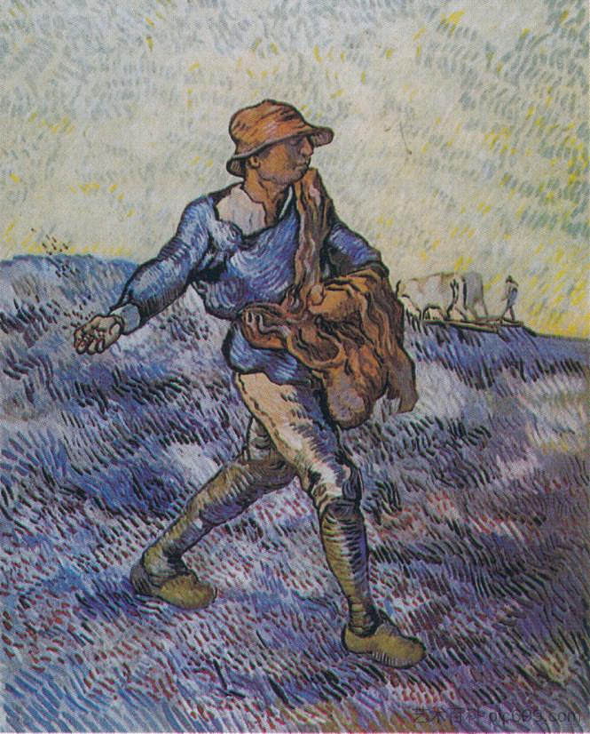 播种者（小米之后） The Sower (after Millet) (1889; France  )，文森特·梵高