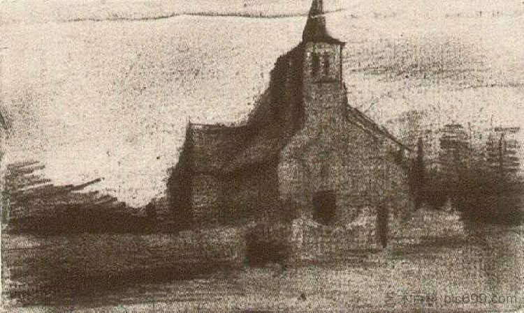 汤格尔的圣马丁教堂 St. Martin's Church at Tongelre (1885; Nunen / Nuenen,Netherlands ),文森特·梵高