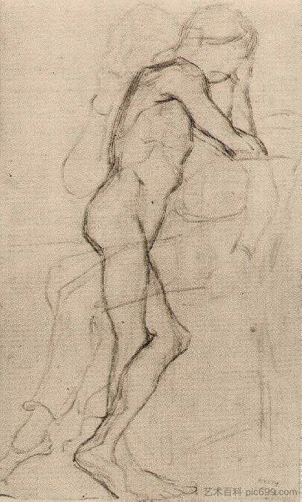 站立男性裸体 Standing Male Nude (1887; Paris,France  )，文森特·梵高