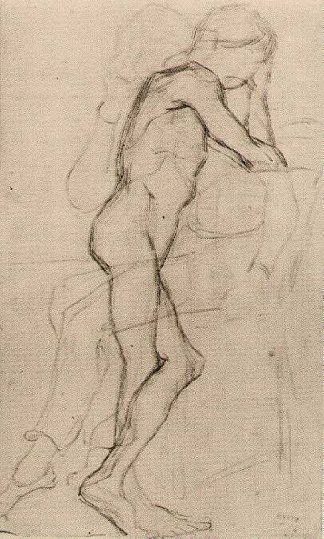 站立男性裸体 Standing Male Nude (1887; Paris,France                     )，文森特·梵高