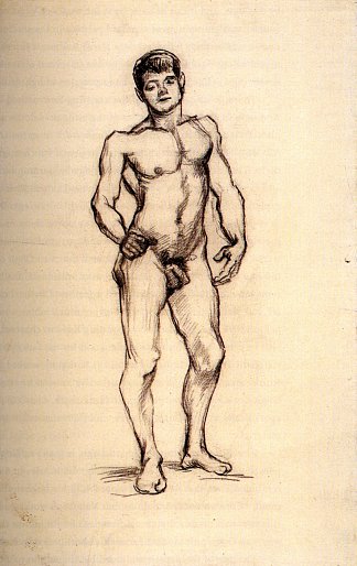 从正面看到的站立男性裸体 Standing Male Nude Seen from the Front (c.1886; Paris,France                     )，文森特·梵高