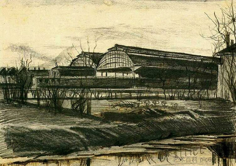 海牙站 Station in The Hague (1882; Haag / Den Haag / La Haye / The Hague,Netherlands  )，文森特·梵高