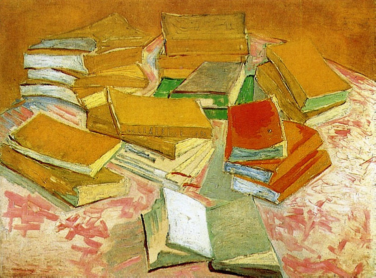 静物 - 法国小说 Still Life - French Novels (c.1888; Arles,Bouches-du-Rhône,France  )，文森特·梵高