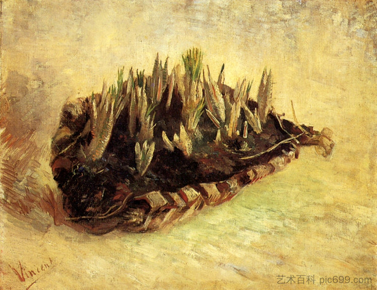 静物与一篮番红花 Still Life with a Basket of Crocuses (1887; Paris,France ),文森特·梵高