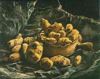 静物画，有碗和土豆 Still life with an Earthern bowl and potatoes (1885; Nunen / Nuenen,Netherlands                     )，文森特·梵高