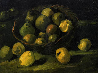 一篮子苹果的静物画 Still Life with Basket of Apples (1885; Nunen / Nuenen,Netherlands                     )，文森特·梵高