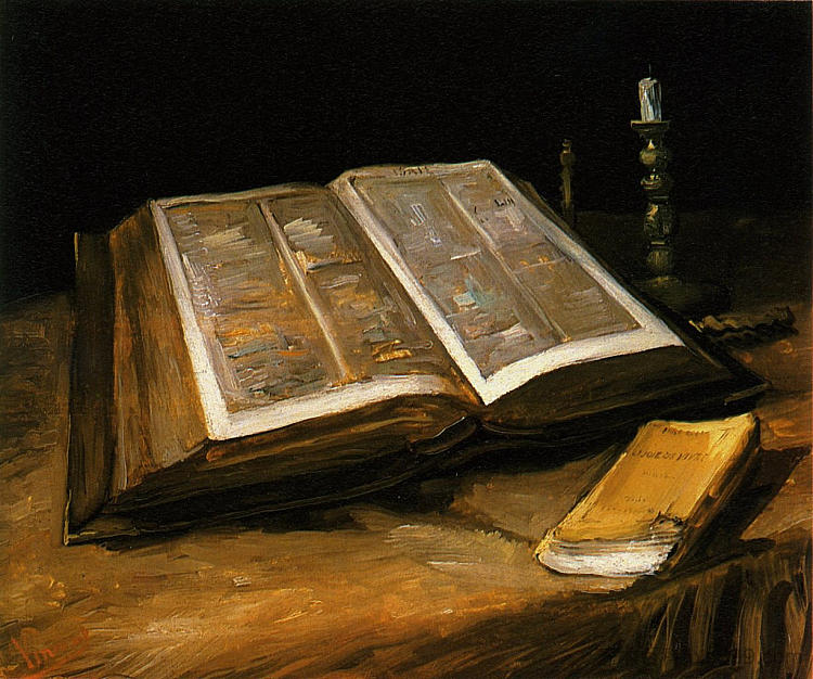 静物与圣经 Still Life with Bible (c.1885; Nunen / Nuenen,Netherlands  )，文森特·梵高