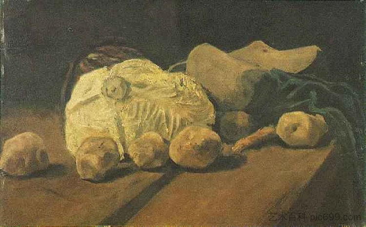 卷心菜和木屐的静物画 Still Life with Cabbage and Clogs (1881; Haag / Den Haag / La Haye / The Hague,Netherlands ),文森特·梵高