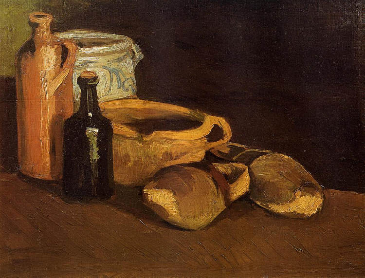 静物与木屐和锅 Still Life with Clogs and Pots (1884; Nunen / Nuenen,Netherlands  )，文森特·梵高