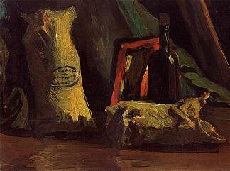 《两袋一瓶静物 Still Life with Two Sacks and a Bottle (1884; Nunen / Nuenen,Netherlands                     )，文森特·梵高