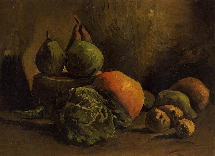 蔬菜和水果静物画 Still Life with Vegetables and Fruit (1885; Nunen / Nuenen,Netherlands  )，文森特·梵高