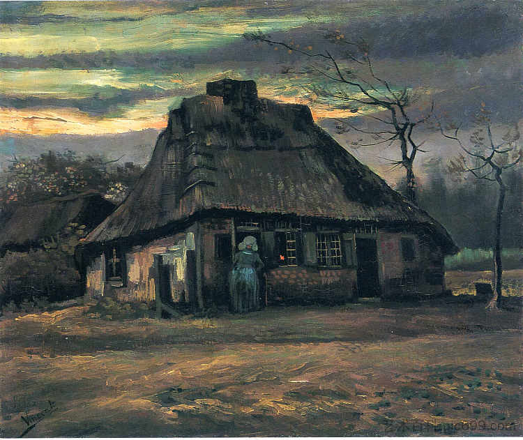 小屋 The cottage (1885; Nunen / Nuenen,Netherlands  )，文森特·梵高