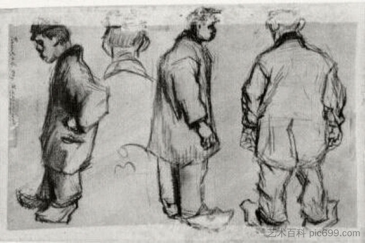 《三农一头》研究 Studies of Three Peasants and a Head (1885; Nunen / Nuenen,Netherlands  )，文森特·梵高