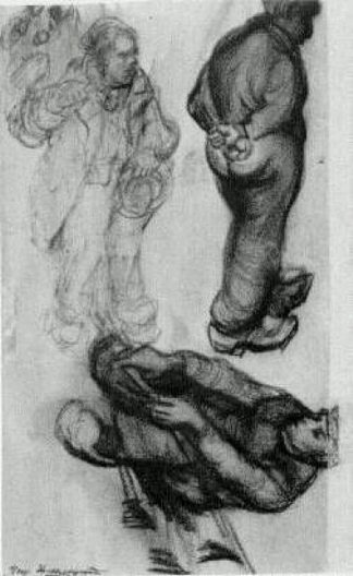 Study of Three Peasants, One Sitting Study of Three Peasants, One Sitting (1885; Nunen / Nuenen,Netherlands                     )，文森特·梵高