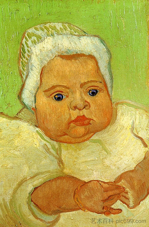 婴儿马塞勒·鲁林 The Baby Marcelle Roulin (1888; Arles,Bouches-du-Rhône,France  )，文森特·梵高