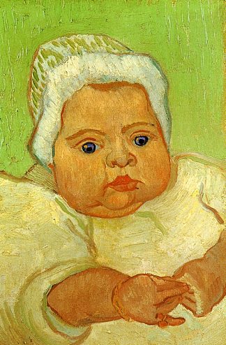 婴儿马塞勒·鲁林 The Baby Marcelle Roulin (1888; Arles,Bouches-du-Rhône,France                     )，文森特·梵高