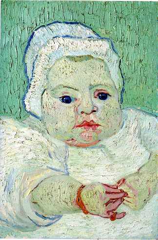 婴儿马塞勒·鲁林 The Baby Marcelle Roulin (1888; Arles,Bouches-du-Rhône,France                     )，文森特·梵高