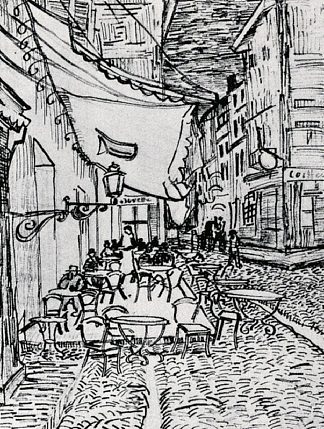 阿尔勒论坛广场上的咖啡馆露台，晚上 The Cafe Terrace on the Place du Forum, Arles, at Night (1888; Arles,Bouches-du-Rhône,France                     )，文森特·梵高