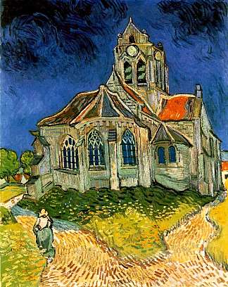 奥韦尔教堂 The Church at Auvers (1890; Auvers-sur-oise,France                     )，文森特·梵高