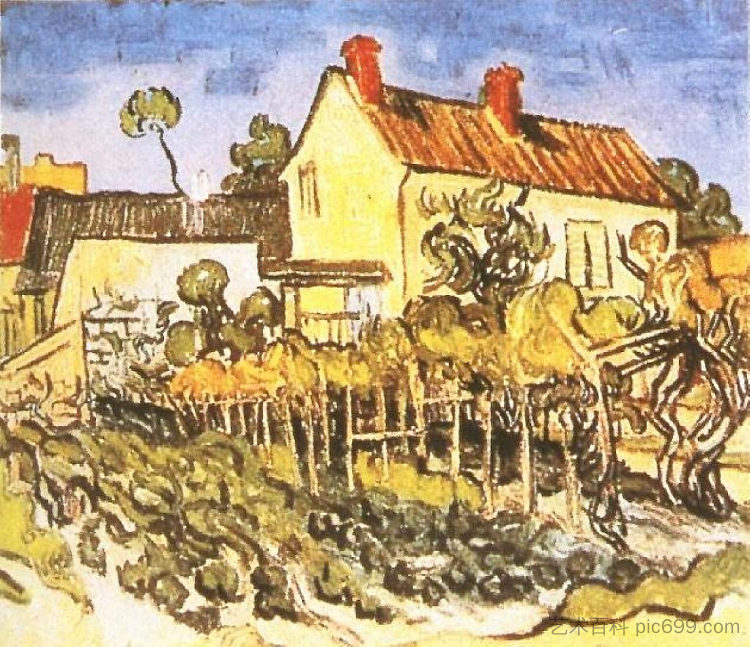 佩雷埃洛伊之家 The House of Pere Eloi (1890; Auvers-sur-oise,France ),文森特·梵高