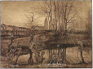 翠鸟的 The Kingfisher (1884; Nunen / Nuenen,Netherlands                     )，文森特·梵高