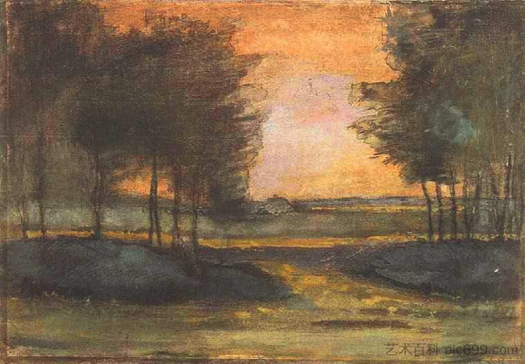 德伦特的风景 The Landscape in Drenthe (1883; Netherlands  )，文森特·梵高