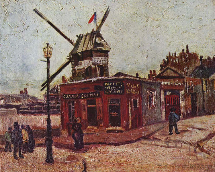 加莱特磨坊 The Moulin de la Galette (1886; Paris,France  )，文森特·梵高