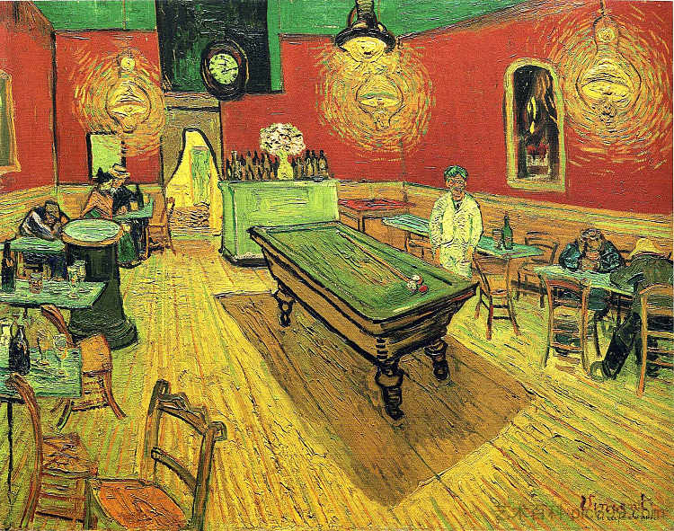 夜间咖啡馆 The Night Cafe (1888; Arles,Bouches-du-Rhône,France  )，文森特·梵高