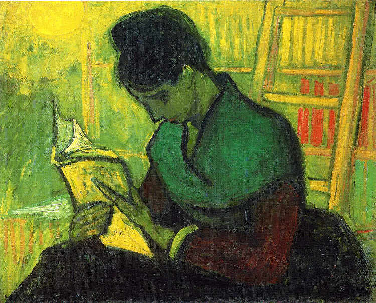 小说读者 The Novel Reader (1888; Arles,Bouches-du-Rhône,France  )，文森特·梵高