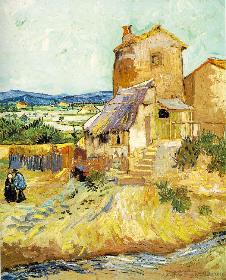 老磨坊 The old mill (1888; Arles,Bouches-du-Rhône,France  )，文森特·梵高