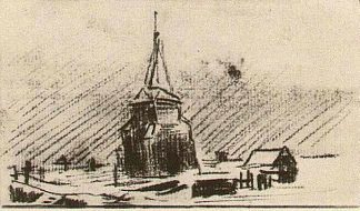 雪中的老塔 The Old Tower in the Snow (1885; Nunen / Nuenen,Netherlands                     )，文森特·梵高
