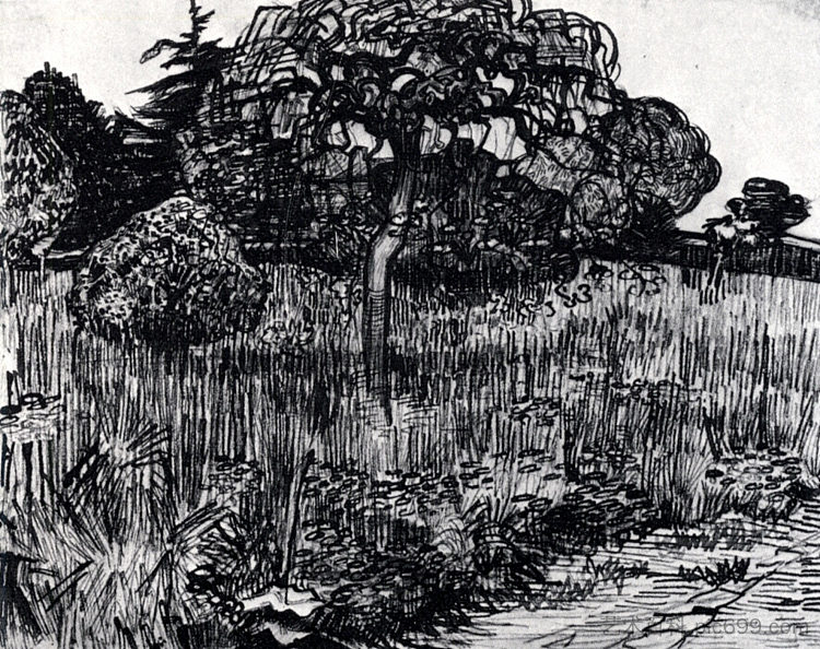 阿尔勒公园 The Park at Arles (1889; Arles,Bouches-du-Rhône,France ),文森特·梵高