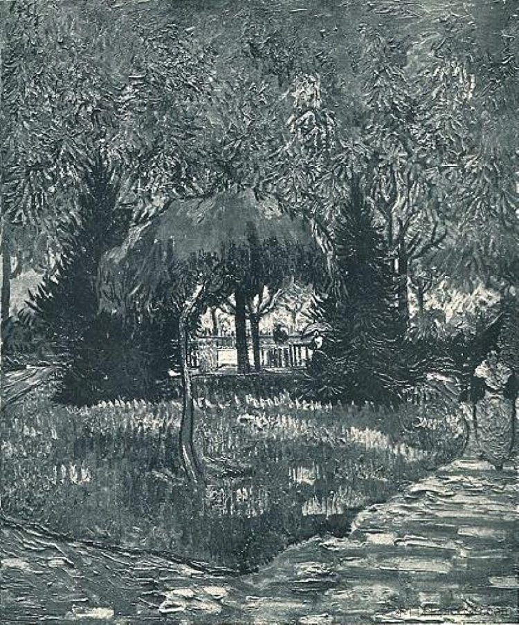 阿尔勒公园，入口透过树木可以看到 The Park at Arles with the Entrance Seen through the Trees (1888; Arles,Bouches-du-Rhône,France  )，文森特·梵高