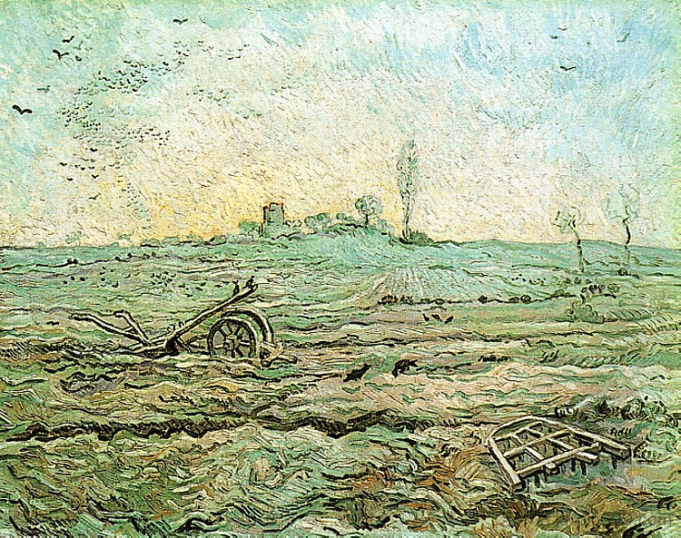 犁和耙（在小米之后） The Plough and the Harrow (after Millet) (1890; Saint-rémy-de-provence,France  )，文森特·梵高