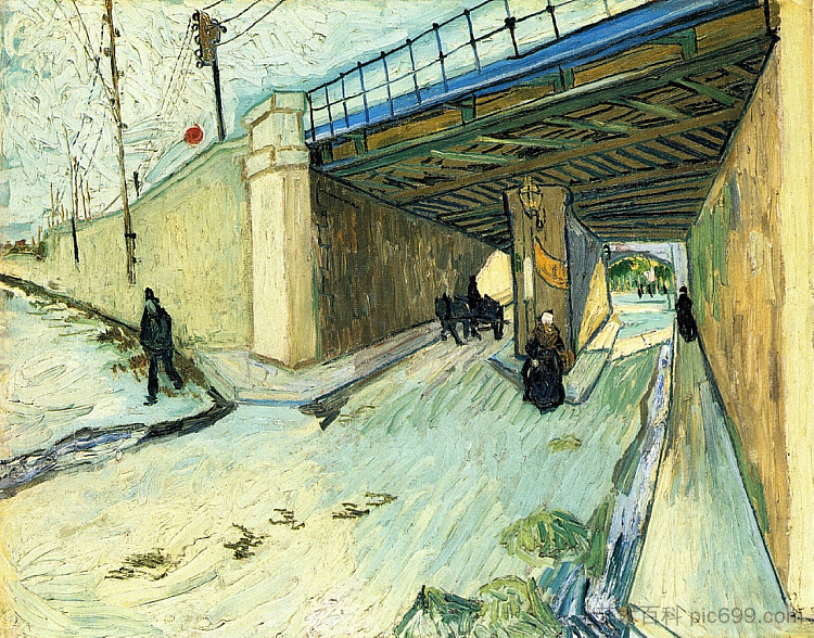 蒙马儒大道上的铁路桥 The Railway Bridge over Avenue Montmajour (1888; Arles,Bouches-du-Rhône,France  )，文森特·梵高