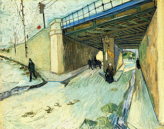 蒙马儒大道上的铁路桥 The Railway Bridge over Avenue Montmajour (1888; Arles,Bouches-du-Rhône,France                     )，文森特·梵高