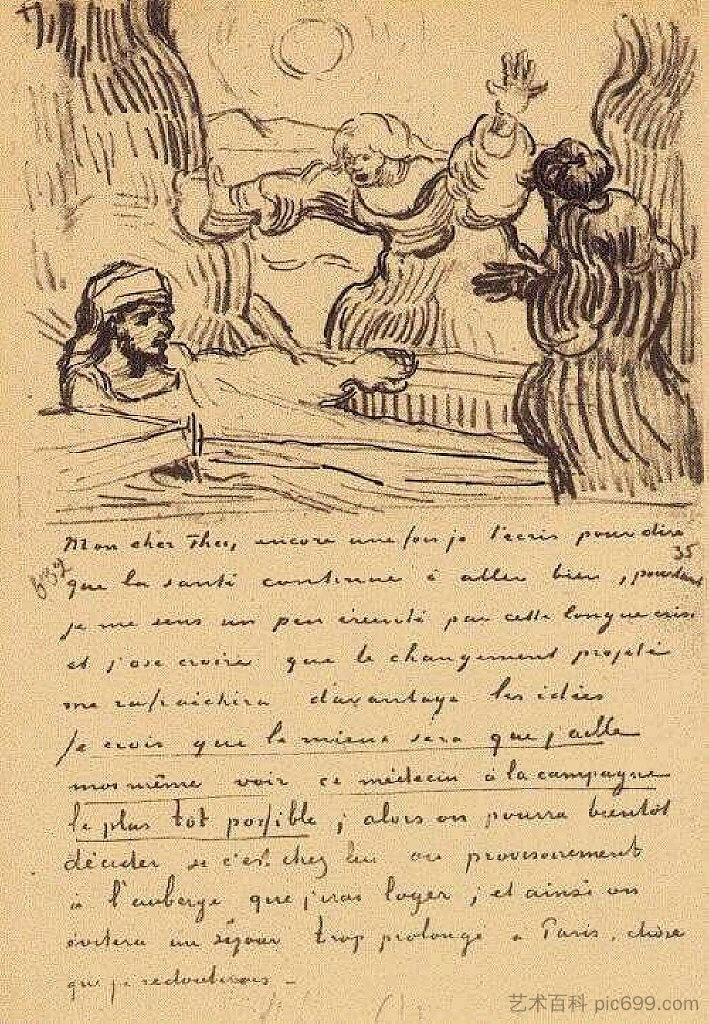 拉撒路的复活 The Raising of Lazarus (1890; Saint-rémy-de-provence,France ),文森特·梵高