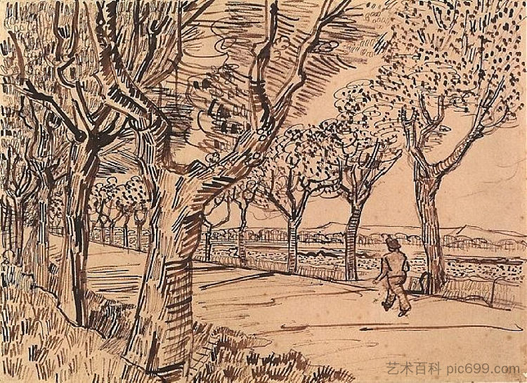 通往塔拉斯孔之路 The Road to Tarascon (1888; Arles,Bouches-du-Rhône,France  )，文森特·梵高