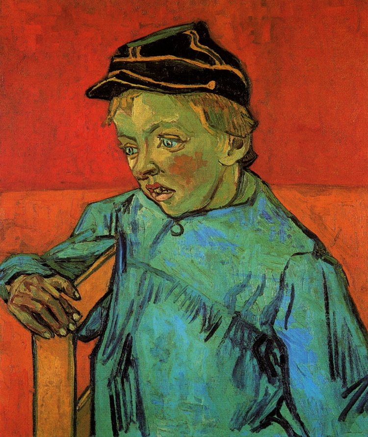 The Schoolboy （Camille Roulin） The Schoolboy (Camille Roulin) (1888; Arles,Bouches-du-Rhône,France  )，文森特·梵高