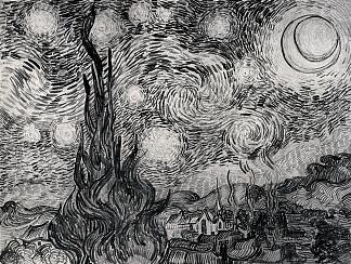 星夜 The Starry Night (1889; Saint-rémy-de-provence,France                     )，文森特·梵高