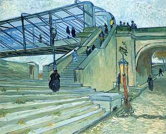 特林克泰勒桥 The Trinquetaille Bridge (1888; Arles,Bouches-du-Rhône,France                     )，文森特·梵高