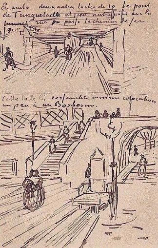 高架桥和Trinquetaille桥 The Viaduct and the Trinquetaille Bridge (1888; Arles,Bouches-du-Rhône,France                     )，文森特·梵高