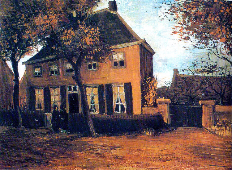 纽南的牧师住宅 The Vicarage at Nuenen (1885; Nunen / Nuenen,Netherlands  )，文森特·梵高