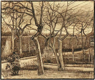 牧师住宅花园 The Vicarage Garden (1884; Nunen / Nuenen,Netherlands                     )，文森特·梵高