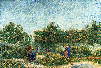阿涅尔的沃耶尔达根森公园 The Voyer d’Argenson Park in Asnieres (1887; Paris,France                     )，文森特·梵高