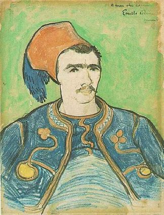 祖阿夫半长 The Zouave Half Length (1888; Arles,Bouches-du-Rhône,France                     )，文森特·梵高