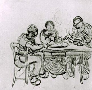 三个农民一顿饭 Three Peasants at a Meal (1890; Saint-rémy-de-provence,France                     )，文森特·梵高