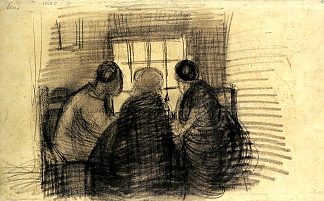 三个人共享一顿饭 Three People Sharing a Meal (1885; Nunen / Nuenen,Netherlands                     )，文森特·梵高