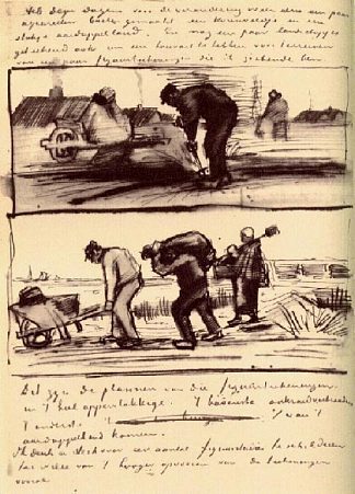 Three Persons Returning from the Potato Field Three Persons Returning from the Potato Field (1883; Haag / Den Haag / La Haye / The Hague,Netherlands                     )，文森特·梵高