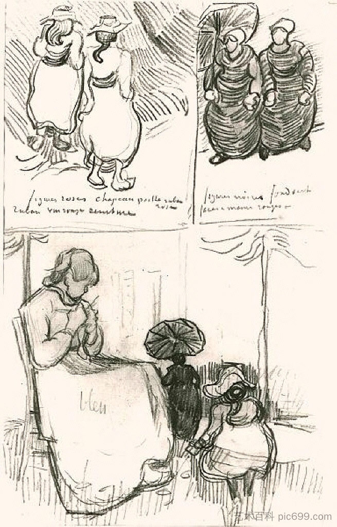 三项研究 Three Studies (1890; Auvers-sur-oise,France ),文森特·梵高